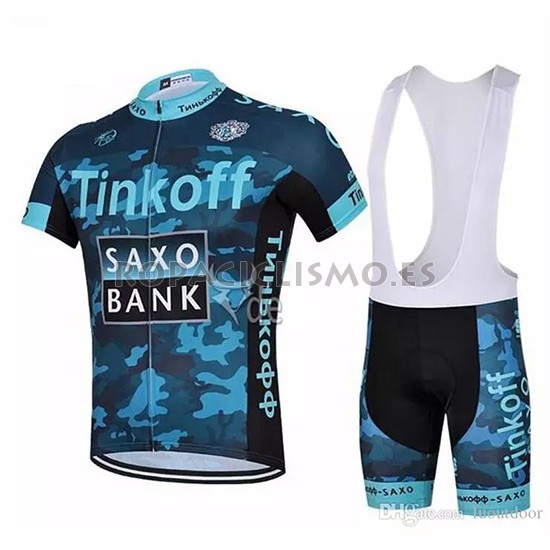 2018 Maillot Tinkoff Saxo Bank Tirantes Mangas Cortas Azul